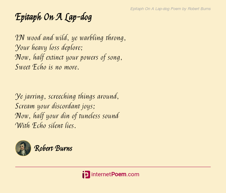 Epitaph On A Lap-dog Poem by Robert Burns