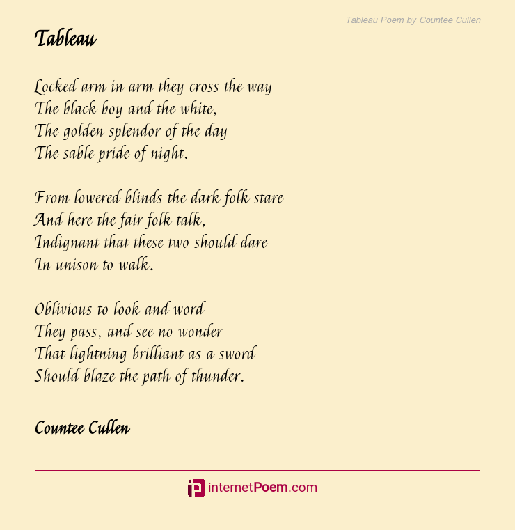 heritage poem by cullen analysis