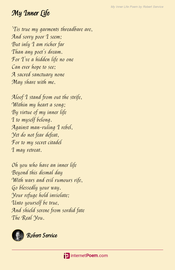 My Inner Life Poem By Robert Service