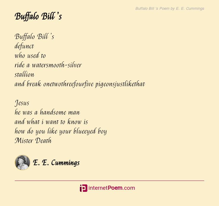 Buffalo Poem by E. E. Cummings