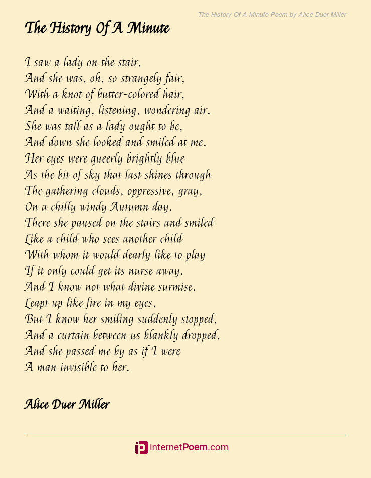Minute Poem By Alice Duer Miller