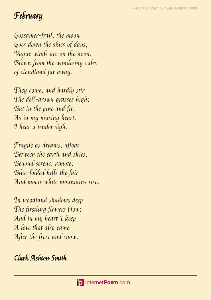 February Poem by Clark Ashton Smith