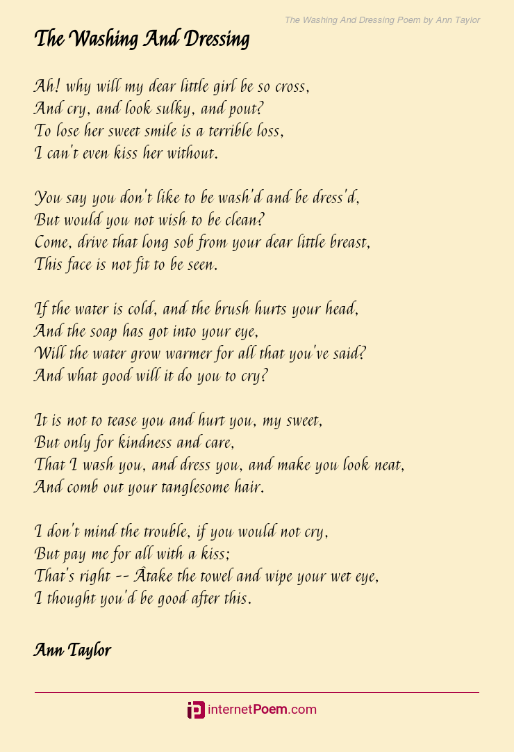 The Washing And Dressing Poem by Ann Taylor