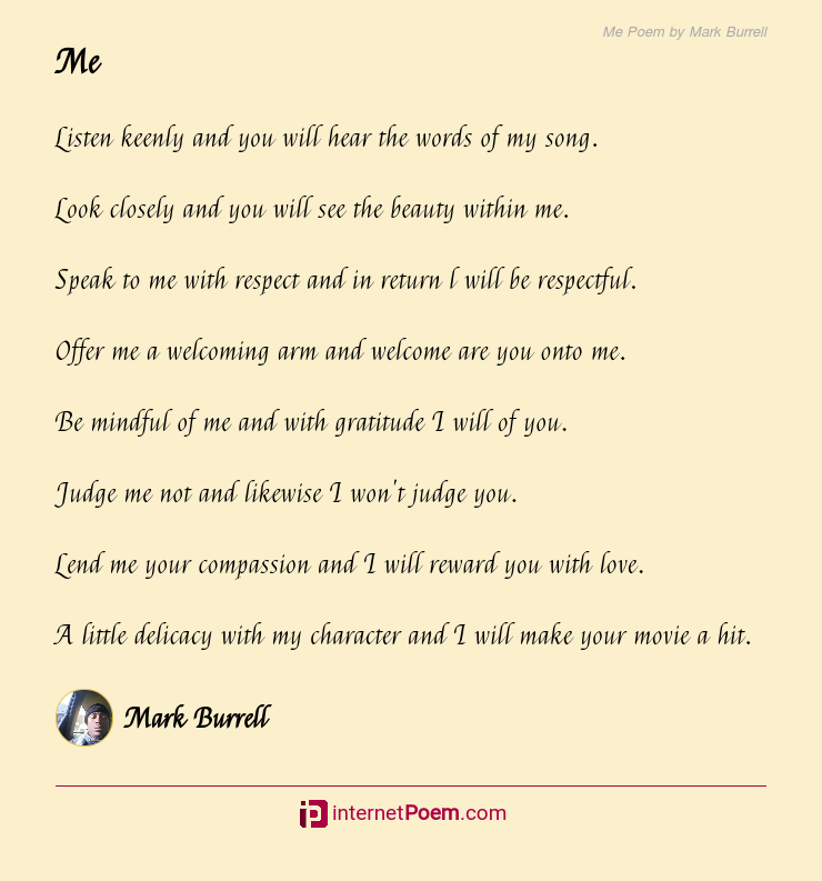 Me Poem by Mark Burrell