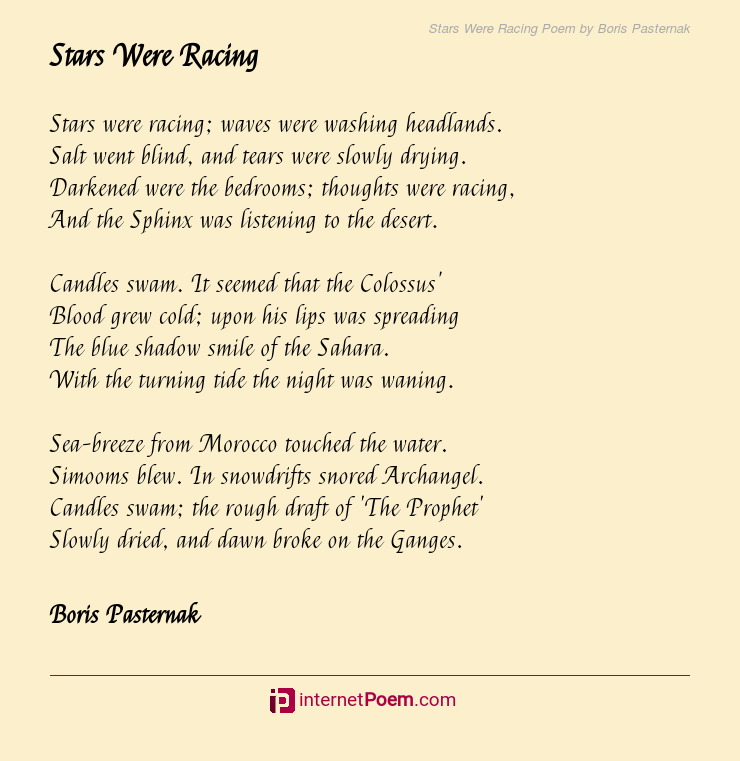 Stars Were Racing Poem By Boris Pasternak