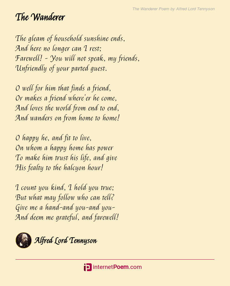 The Wanderer Poem by Alfred Lord Tennyson