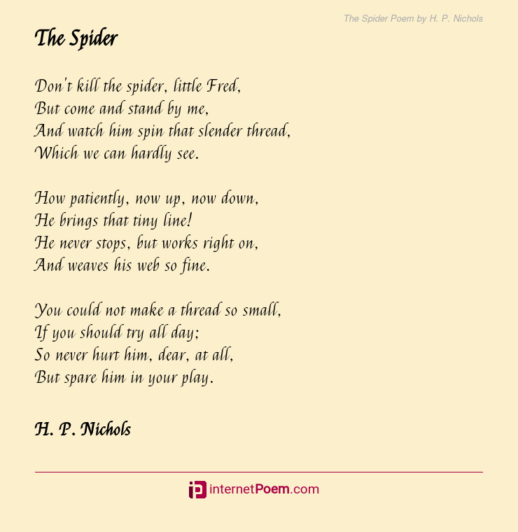The Spider And The Fly Printable Poem - Free Printable Download