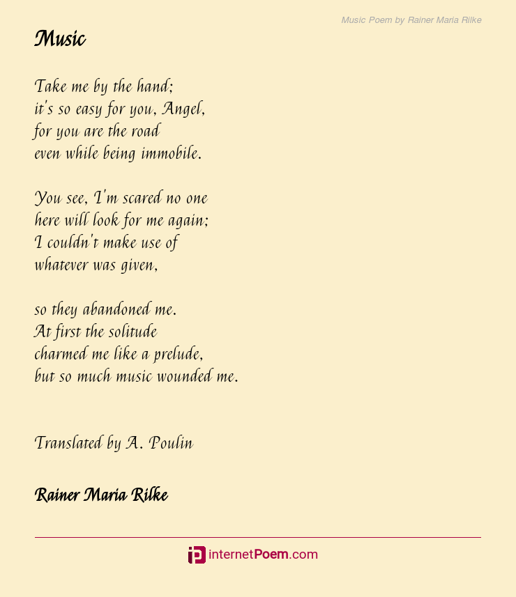Music Poem by Rainer Maria Rilke