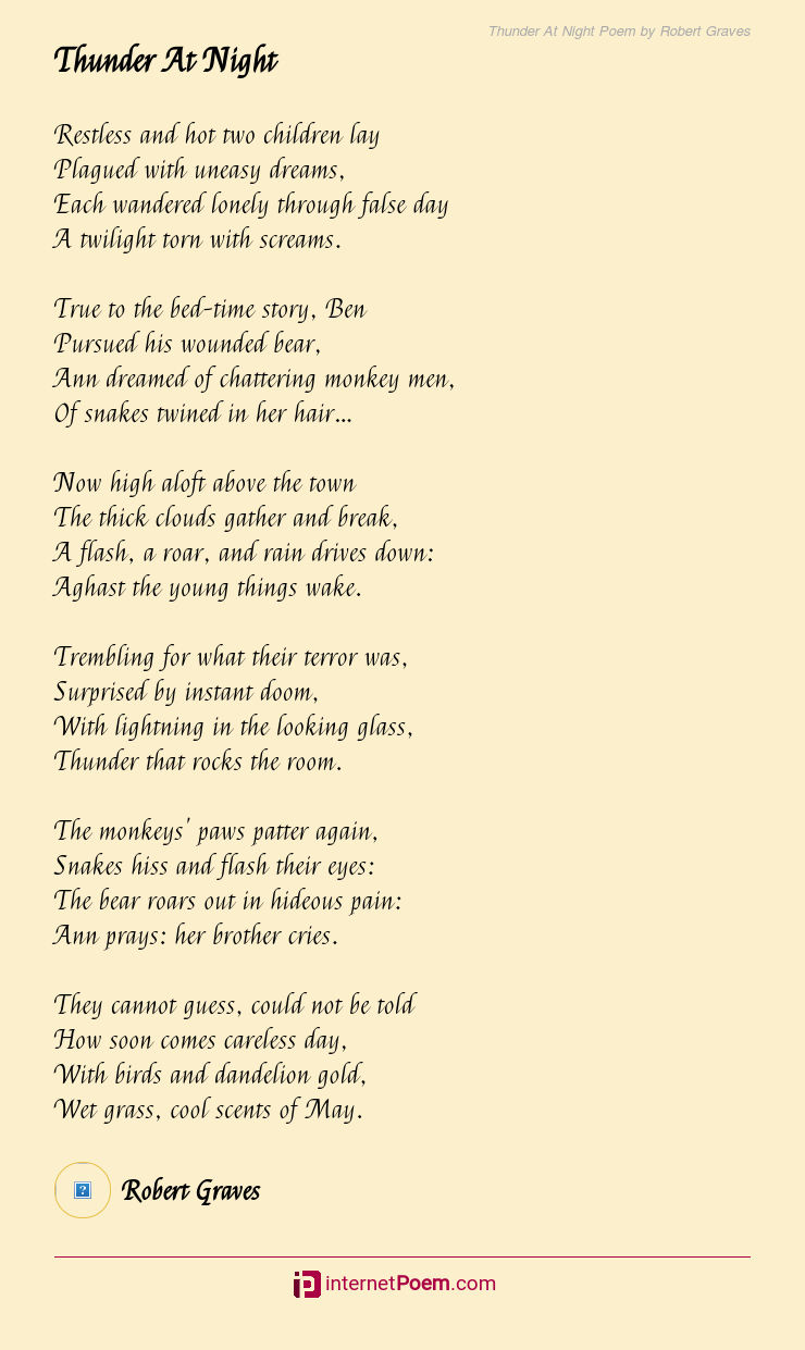 Thunder At Night Poem By Robert S