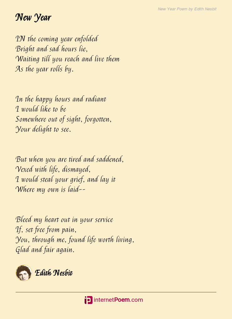 New Year Poem By Edith Nesbit