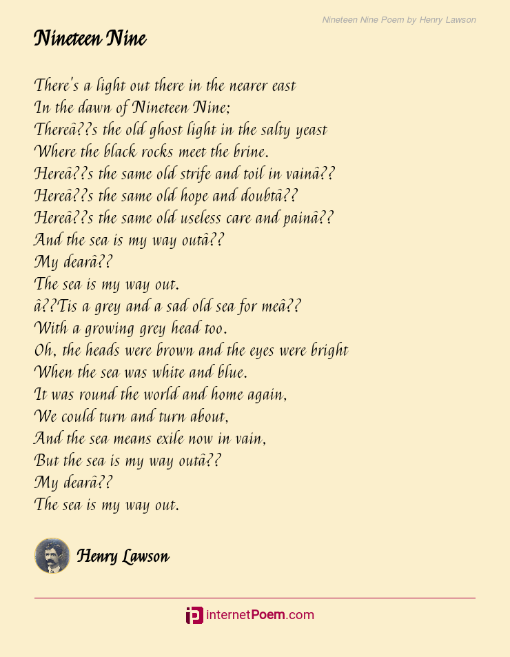 Nine Poem by Henry Lawson