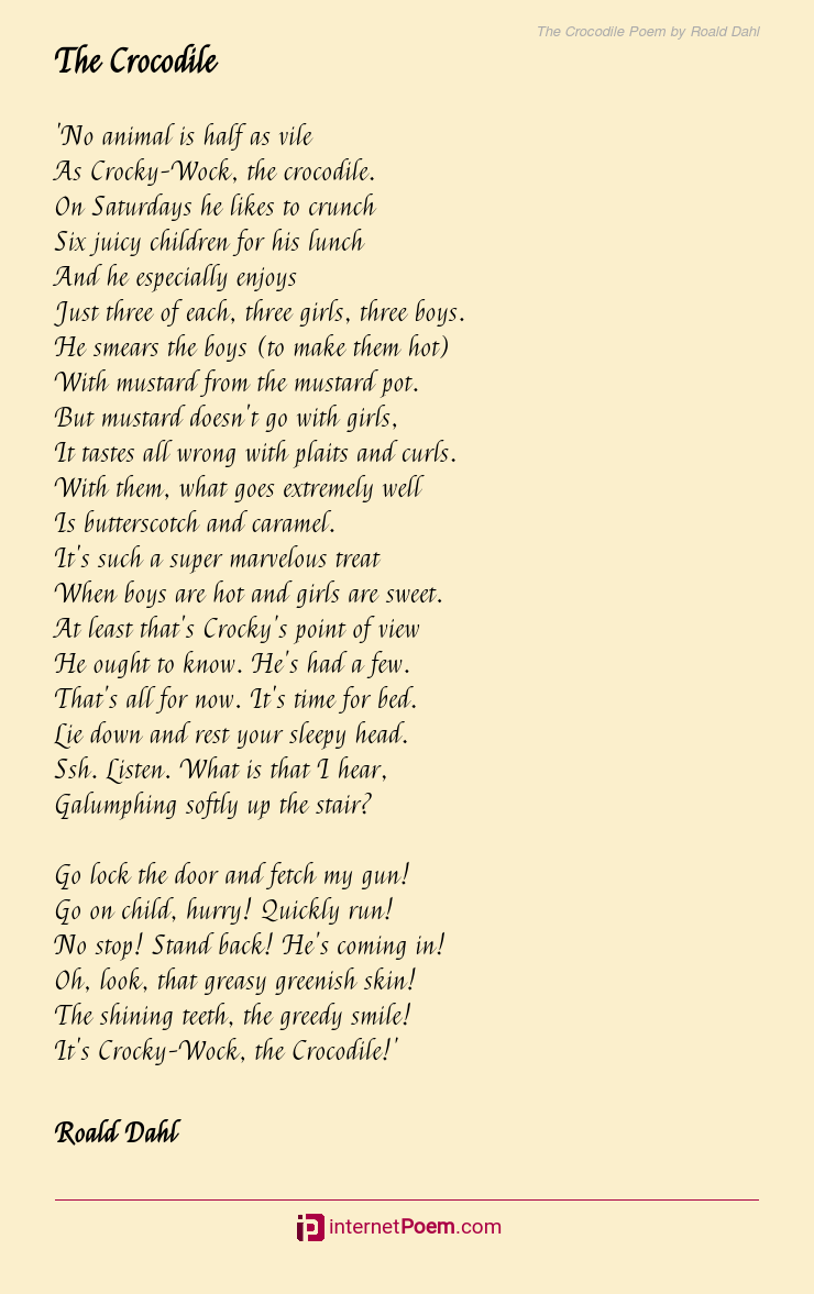 The Crocodile Poem by Roald Dahl