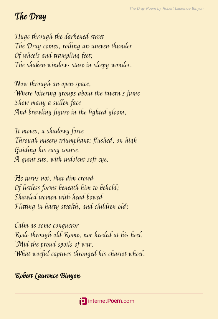 The Dray Poem by Robert Laurence Binyon