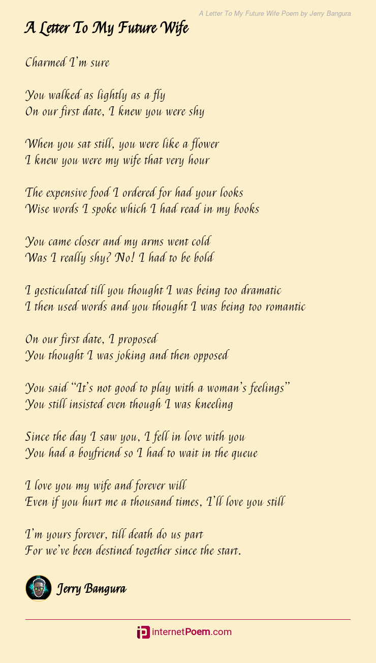 Will you be my wife poems