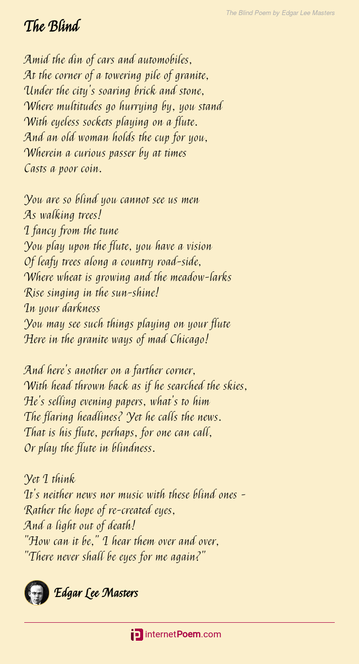 The Blind Poem by Edgar Lee Masters