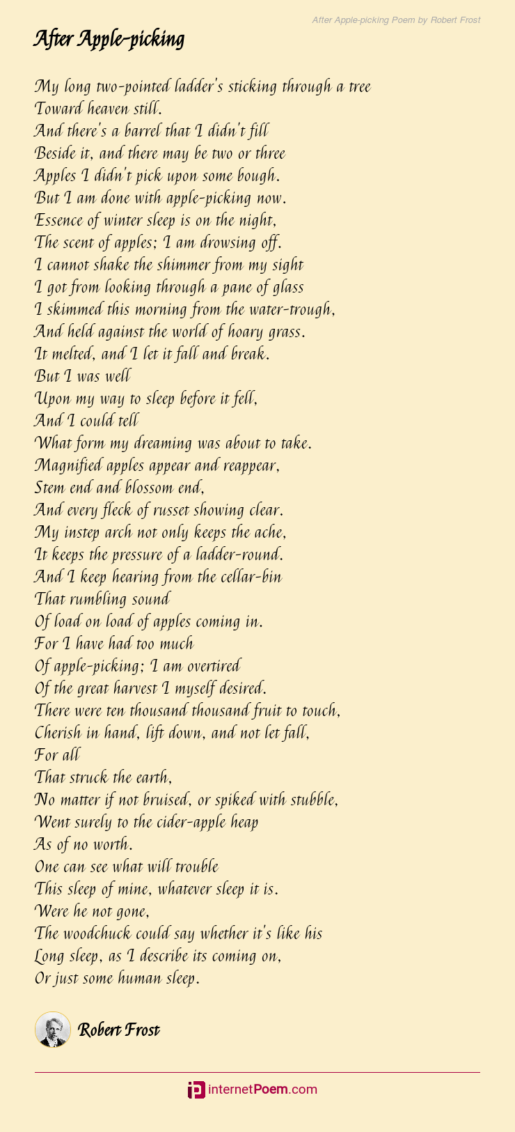 After Apple-picking Poem by Robert Frost