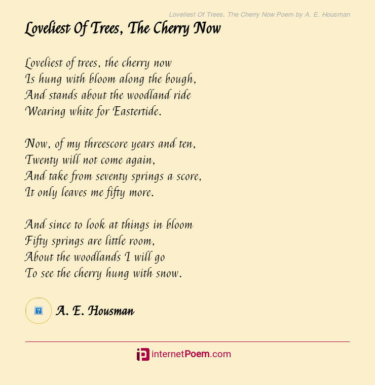 loveliest of trees poem