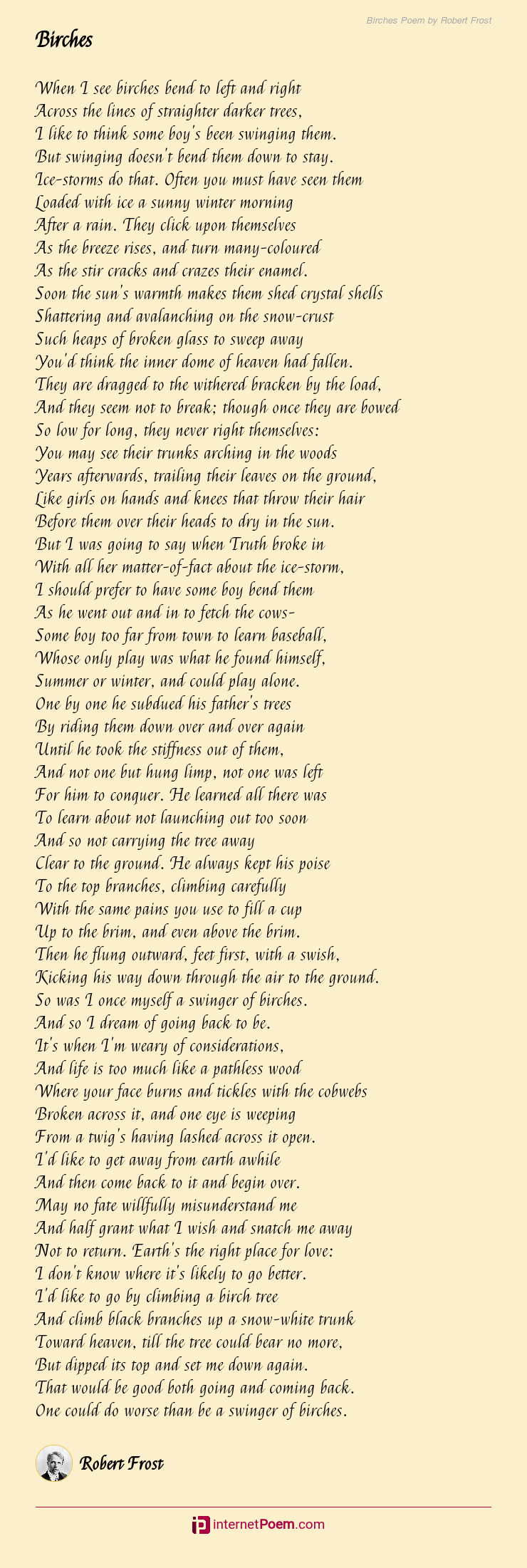 birches poem essay