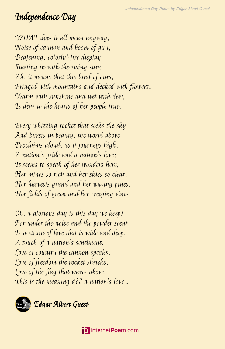 Independence Day Poem by Edgar Albert Guest