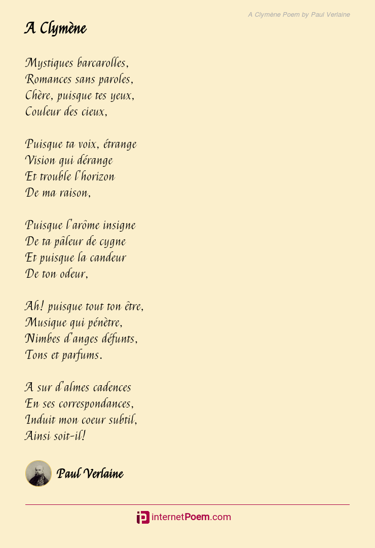 A Clymène Poem by Paul Verlaine