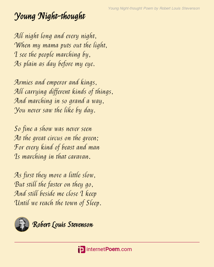 Young Nightthought Poem by Robert Louis Stevenson
