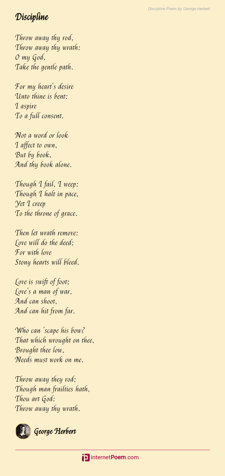 Discipline Poem by George Herbert