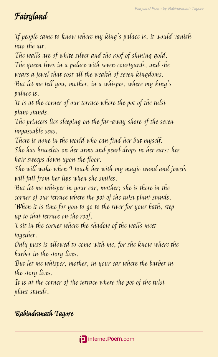 Fairyland Poem by Rabindranath Tagore