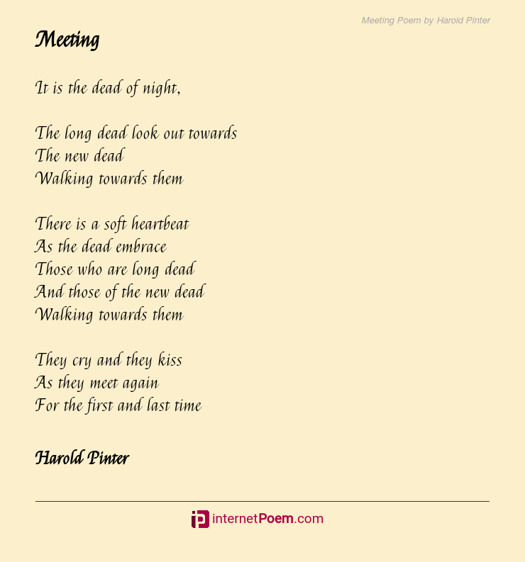 Meeting Poem By Harold Pinter