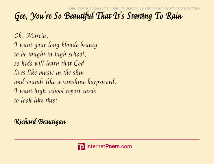 Beautiful you poems so re You Are