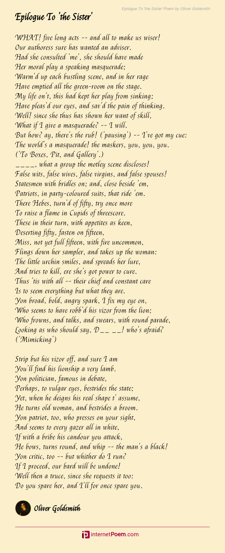 the village schoolmaster poem