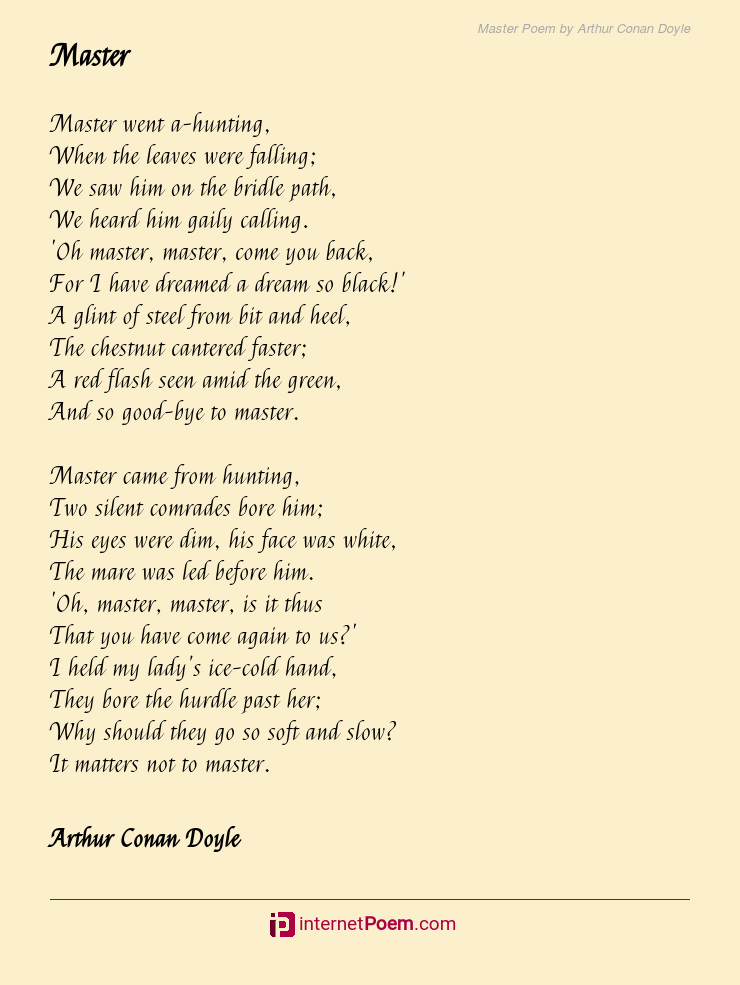 Master Poem by Arthur Conan Doyle
