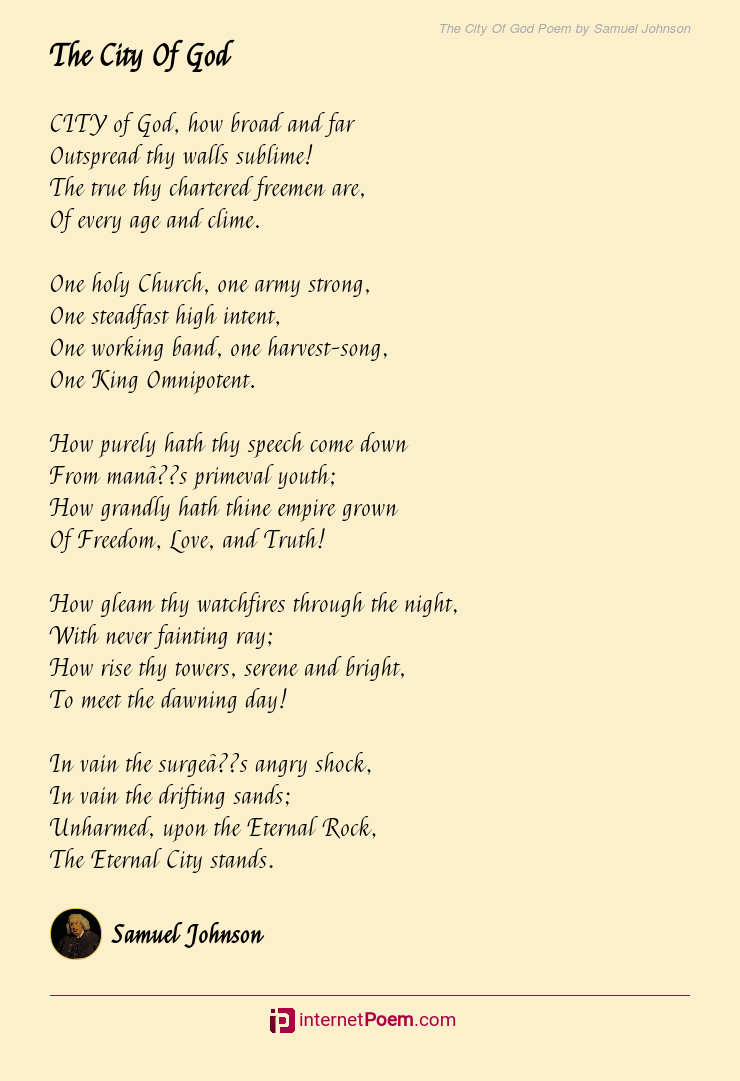 The City Of God Poem by Samuel Johnson