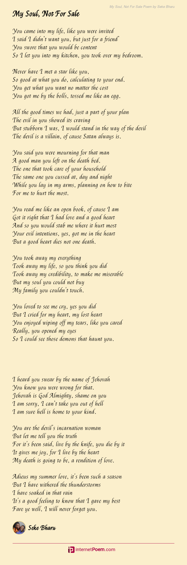 Why i want you poem