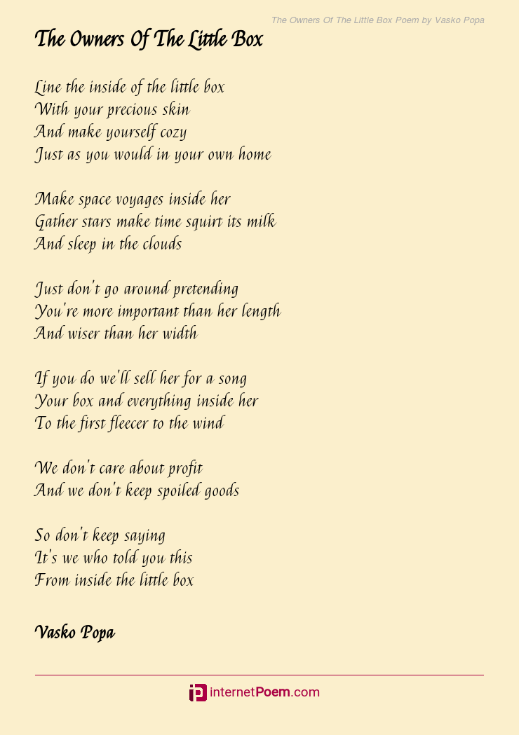 Hide-and-seek Poem by Vasko Popa