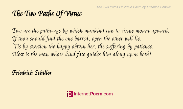 Virtue Poem By Friedrich Schiller