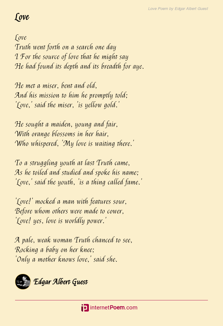 Love Poem By Edgar Albert Guest