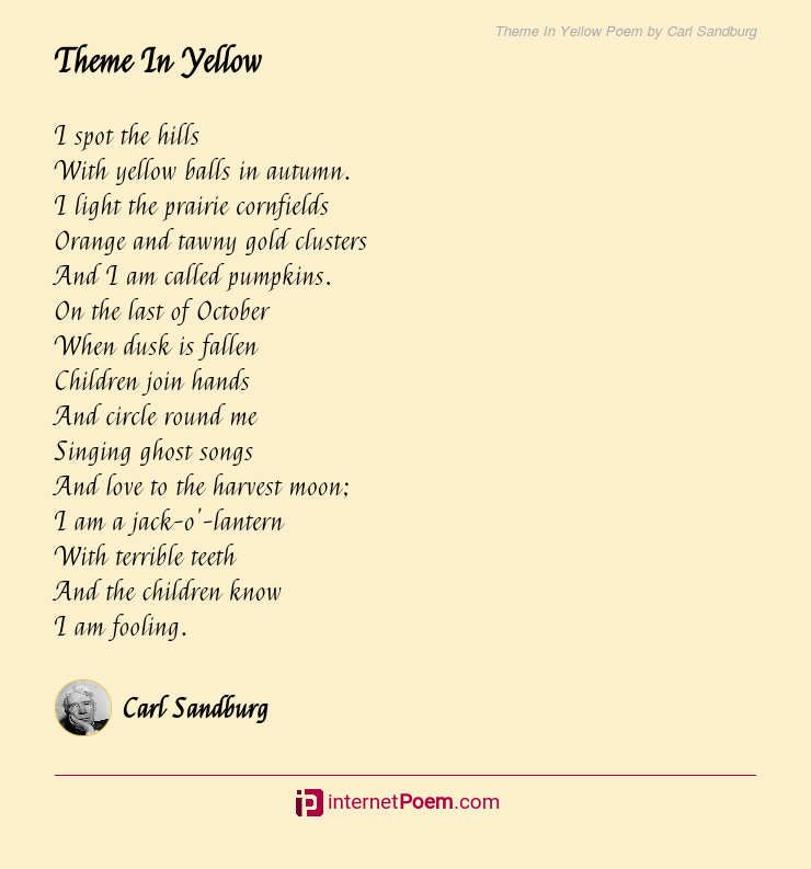 theme in yellow by carl sandburg