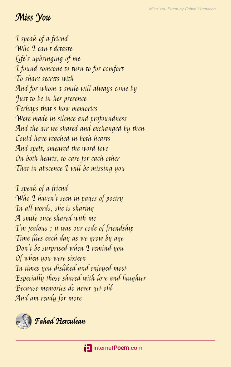 You poem missing still Poem :
