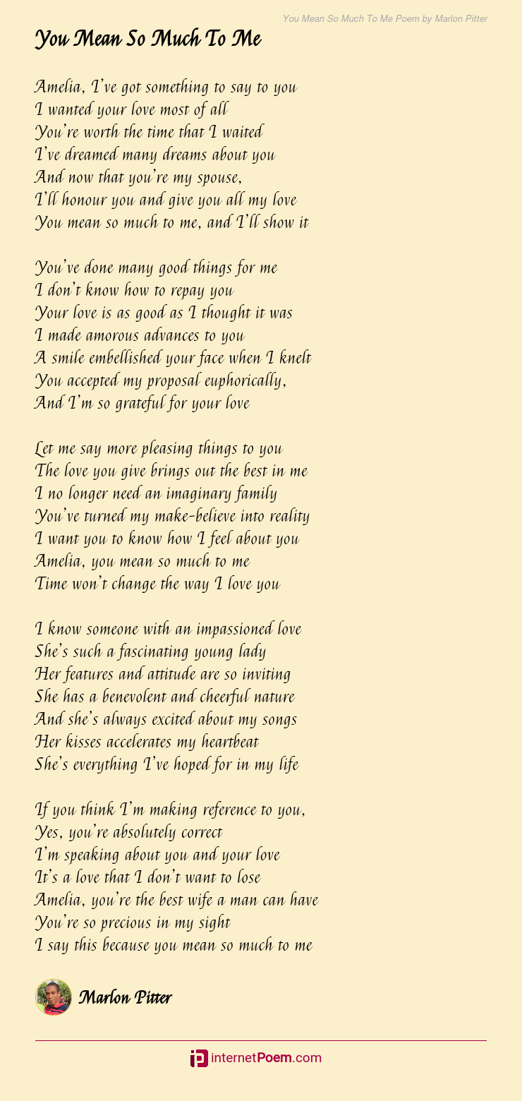 Her me everything your to poems for 150 You
