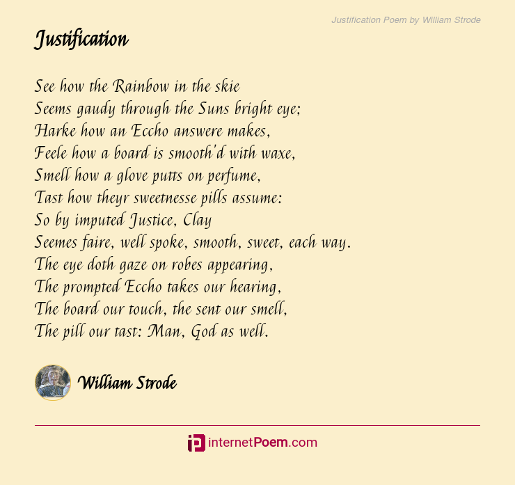 Justification Poem By William Strode