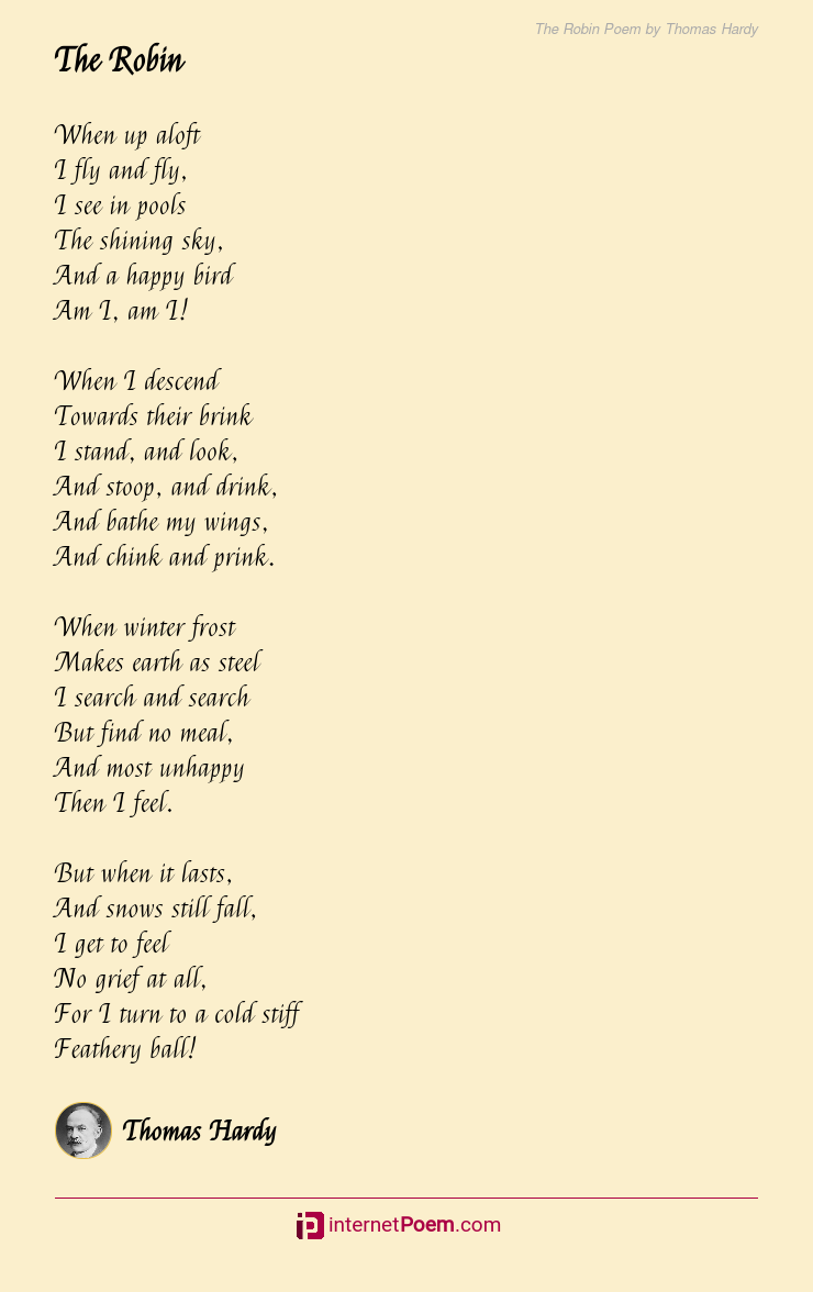 The Robin Poem by Thomas Hardy