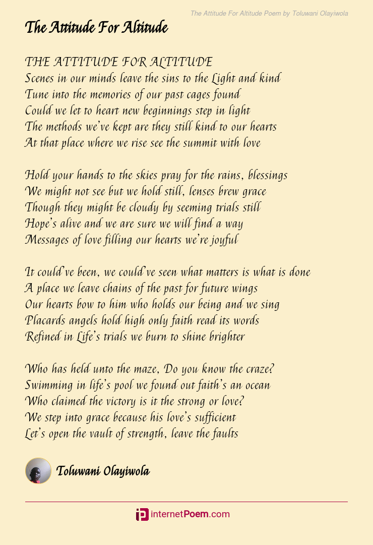The Attitude For Altitude Poem Rhyme Scheme