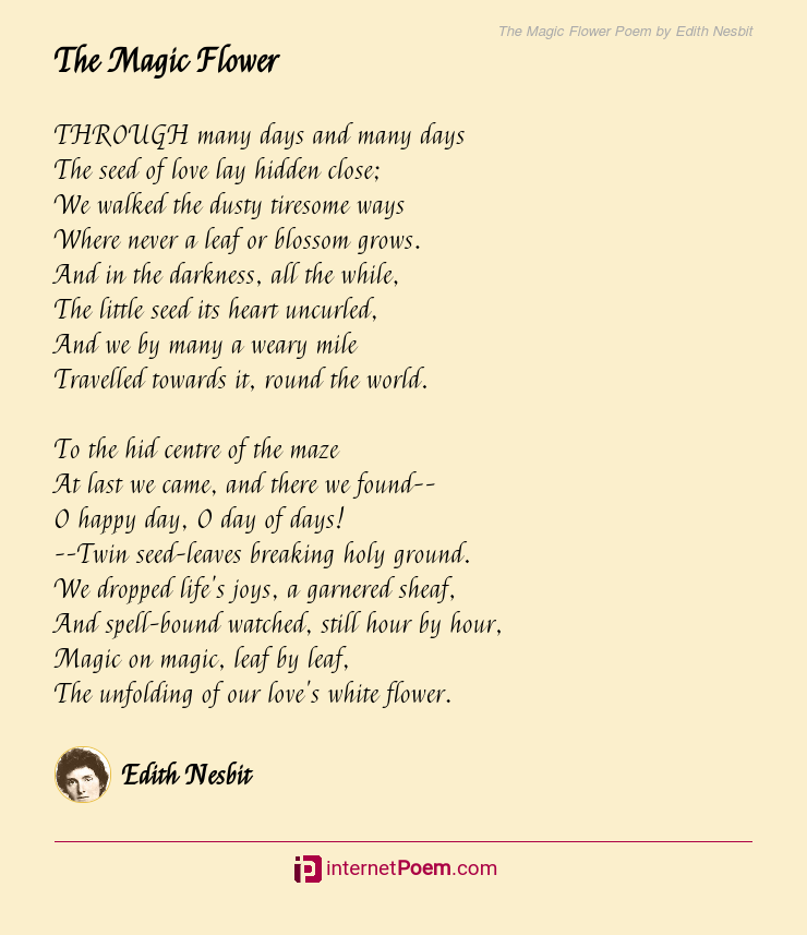 The Magic Flower Poem By Edith Nesbit