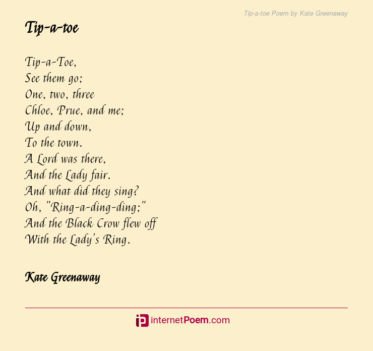 Tip-a-toe Poem by Kate Greenaway