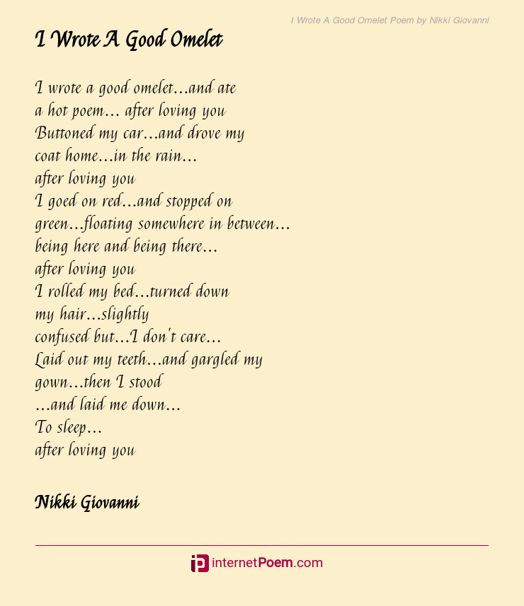 A Good Omelet Poem