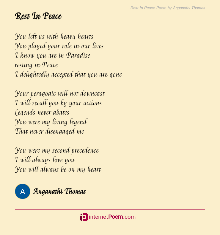 rest in peace friend poems