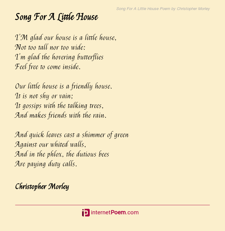 oh to have a little house poem
