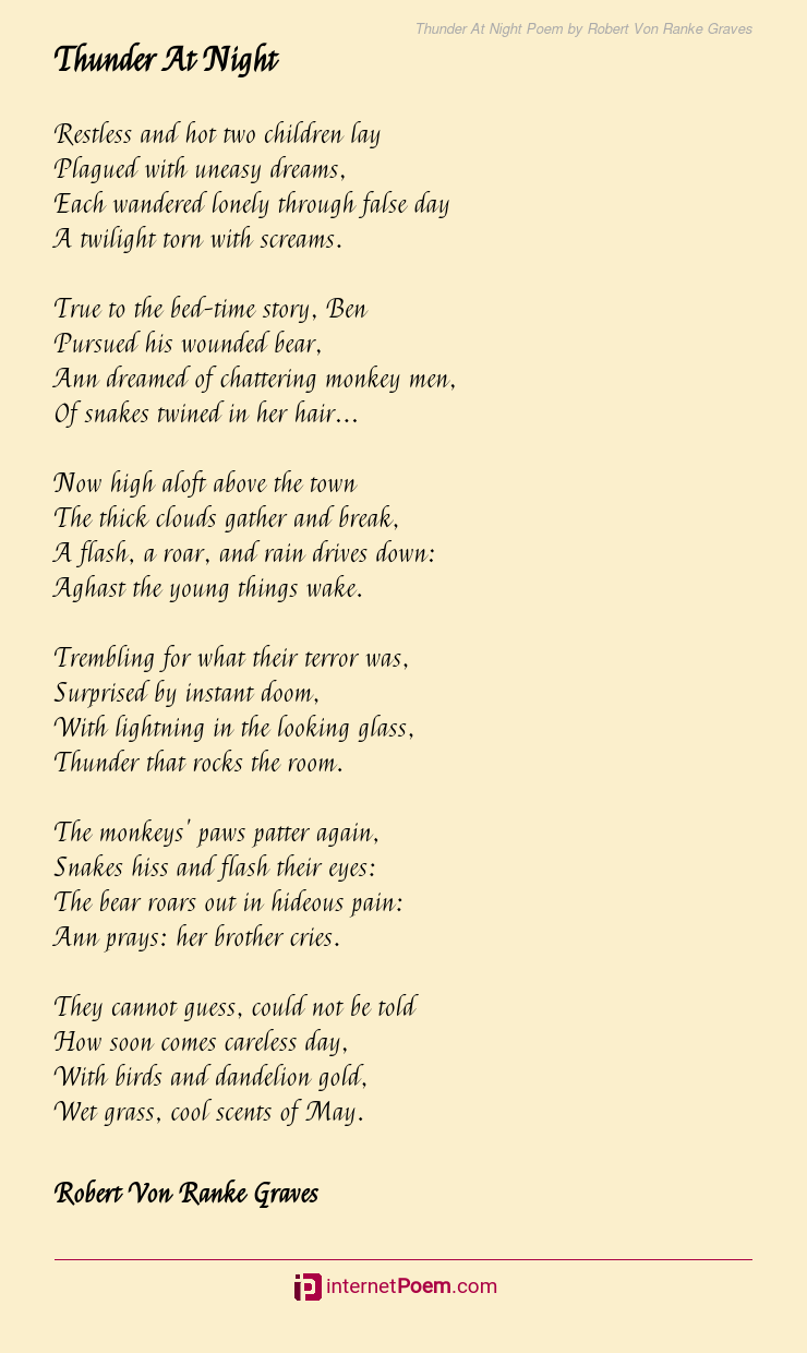Night Poem By Robert Von Ranke S