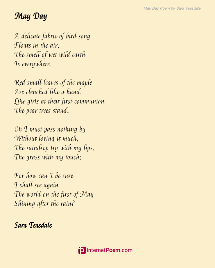 May Day Poem by Sara Teasdale