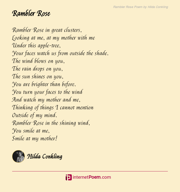 Rambler Rose Poem Rhyme Scheme